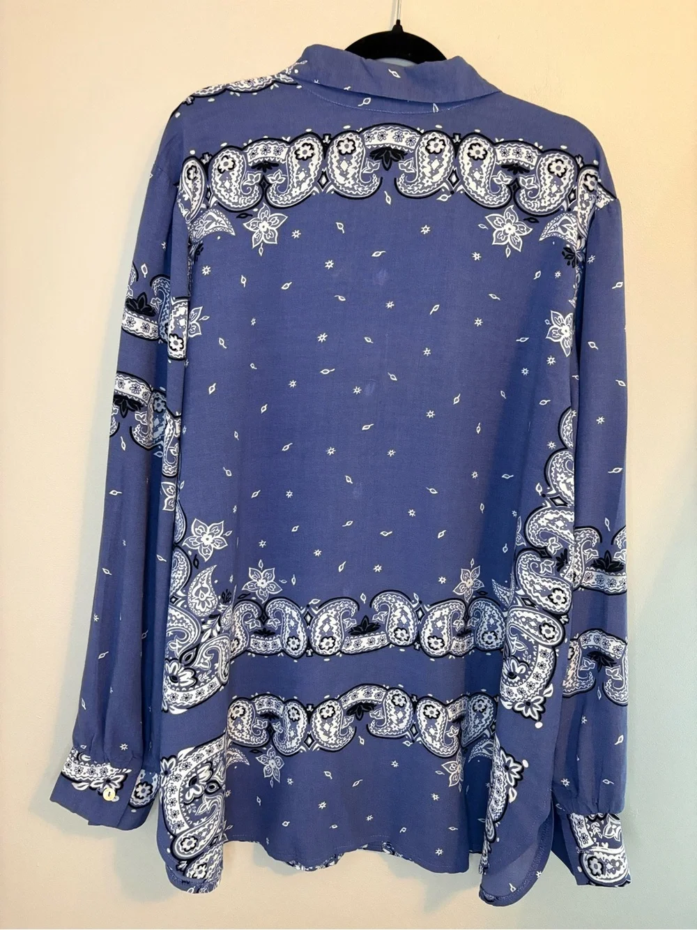 Vintage Physical Attraction Paisley Shirt Blue Large Tall USA